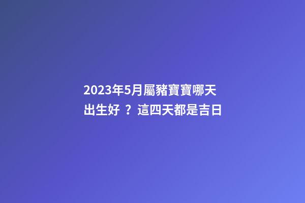 2023年5月屬豬寶寶哪天出生好？這四天都是吉日